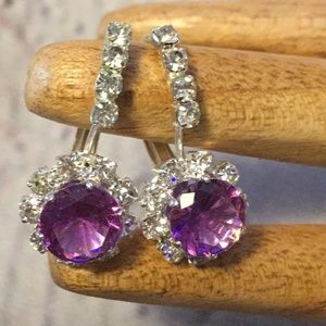 NWT Purple & CZ dangle earring